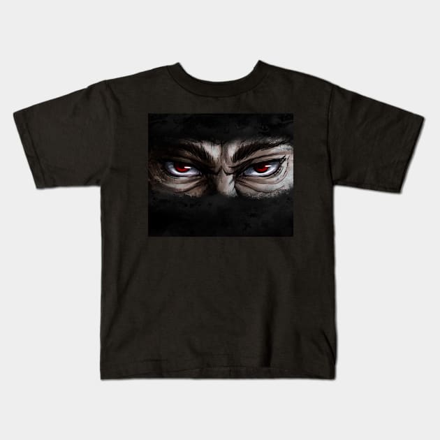 NINJA EYES Kids T-Shirt by daghlashassan